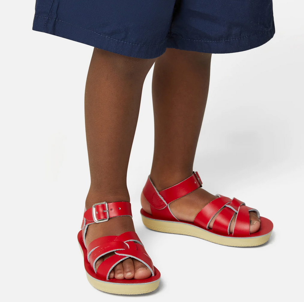 salt water sandals - kids swimmer red