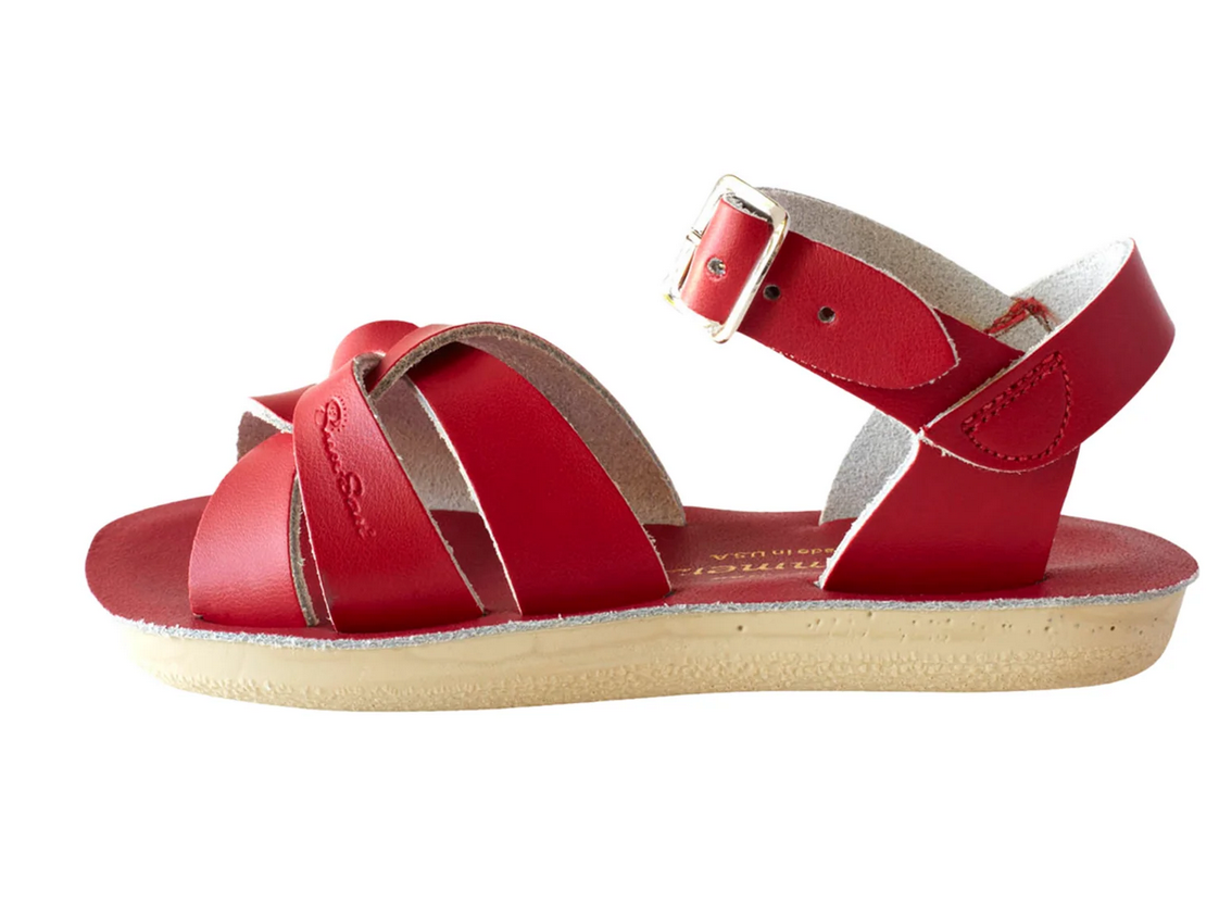 salt water sandals - kids swimmer red
