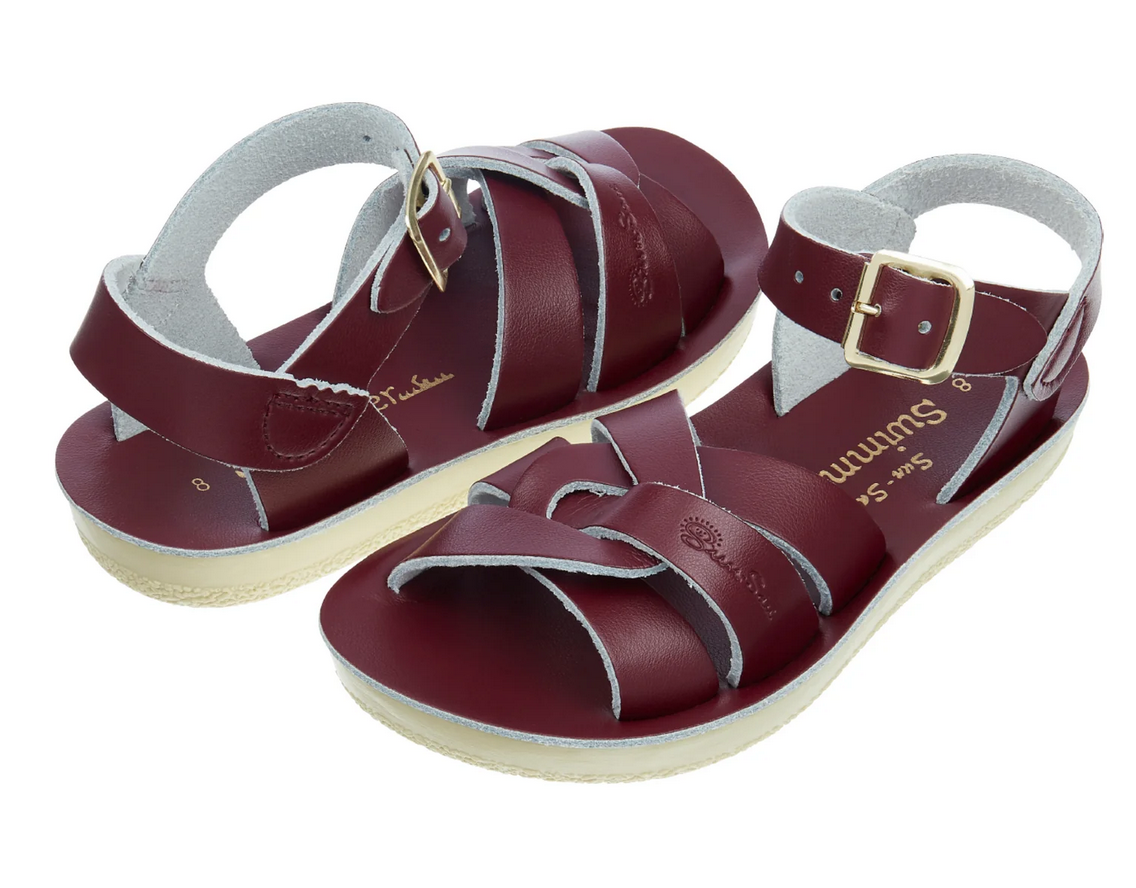 salt water sandals - kids swimmer claret