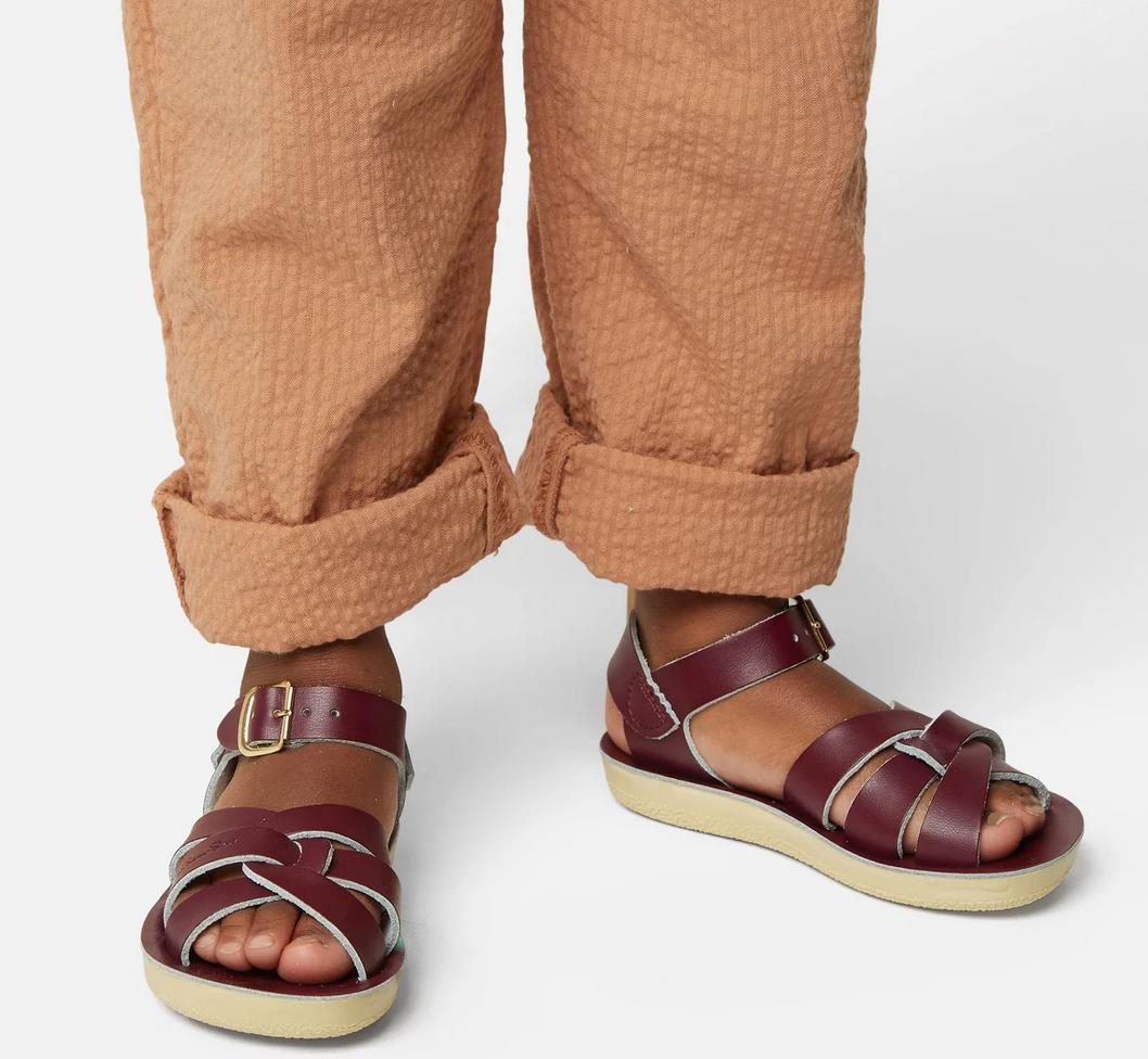 salt water sandals - kids swimmer claret