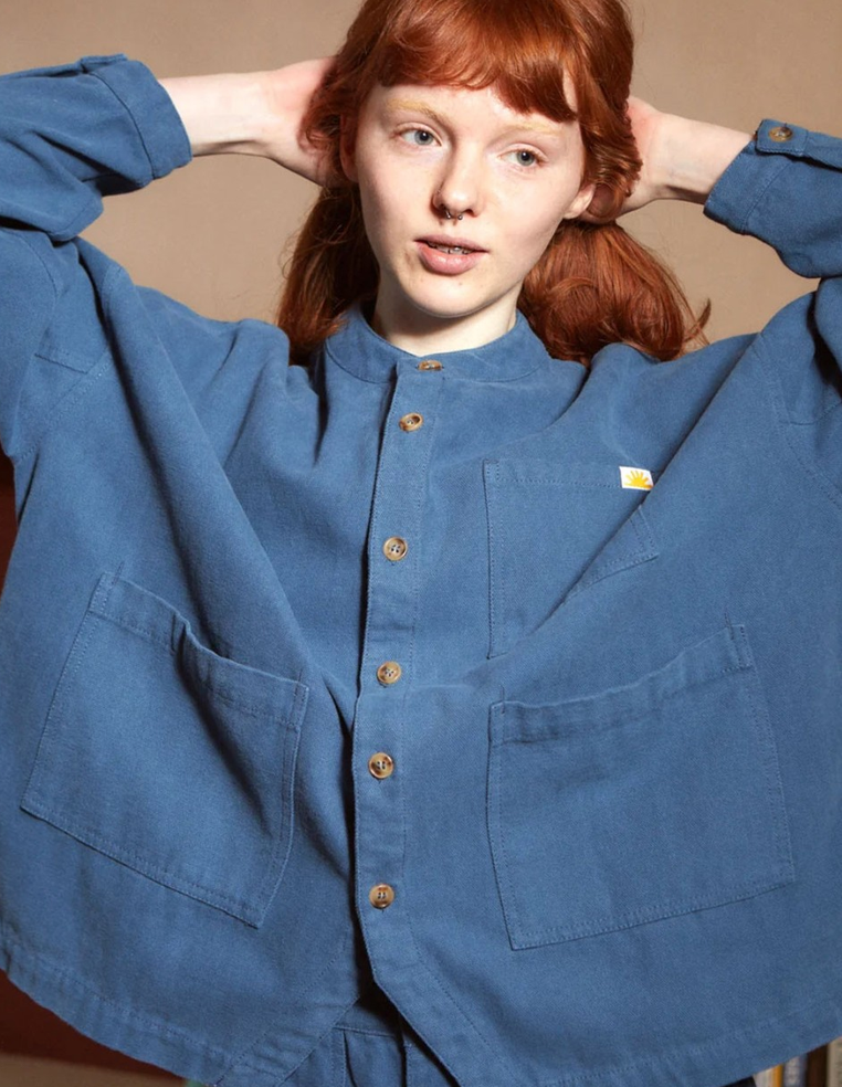 L.F.MARKEY - oversized chore coat canvas, marine 22