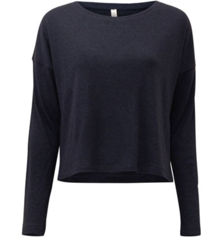 minimalisma - times, silk/wool long sleeve top, night