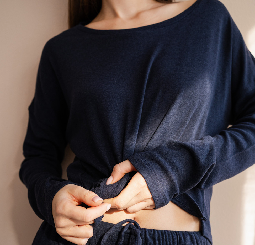 minimalisma - times, silk/wool long sleeve top, night