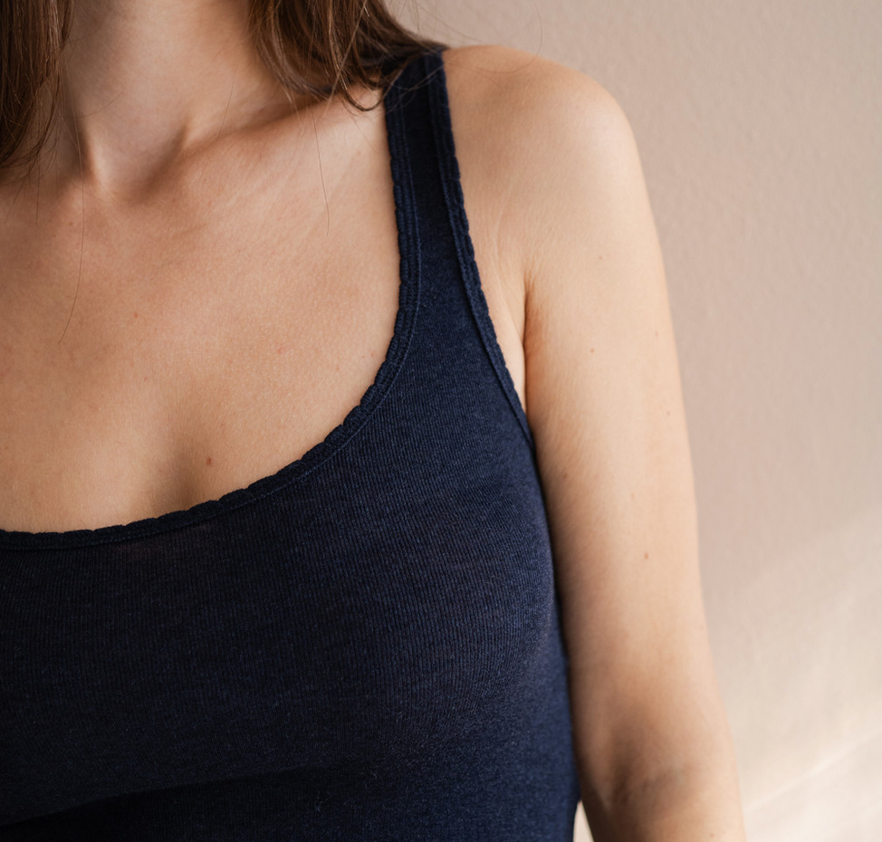minimalisma - tonic, silk/wool tank top, night