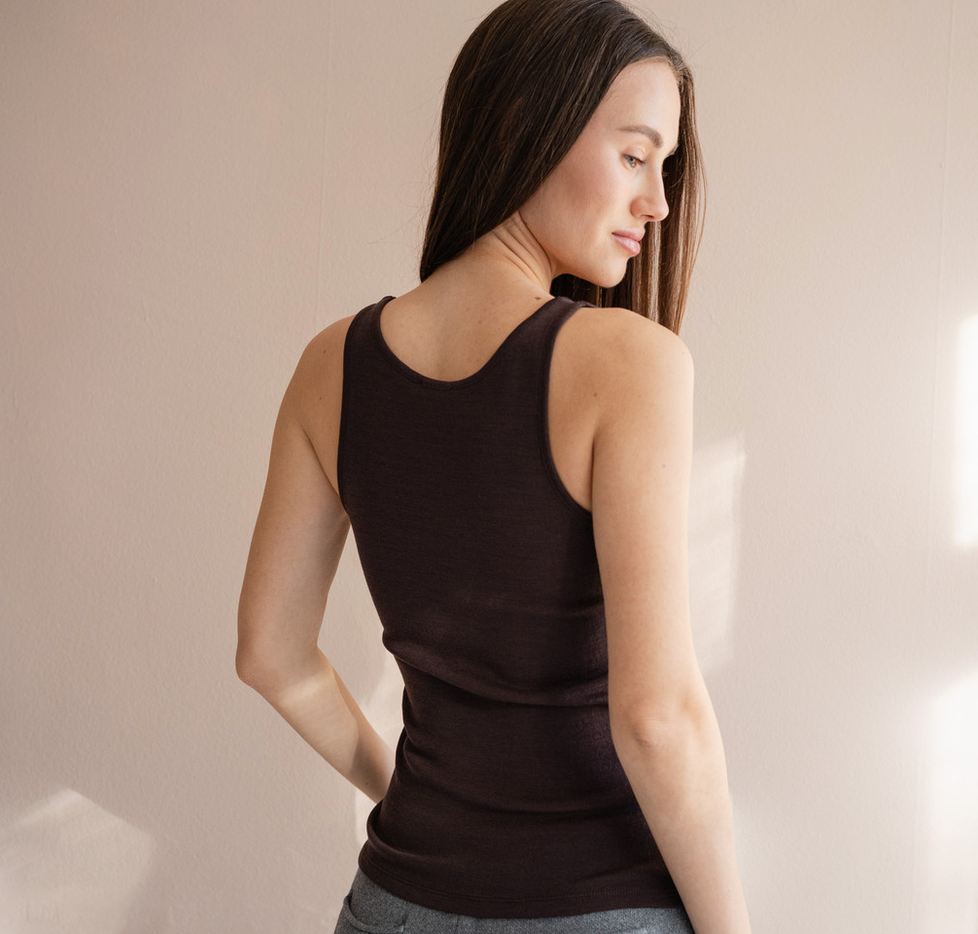 minimalisma - tonic, silk/wool tank top, night