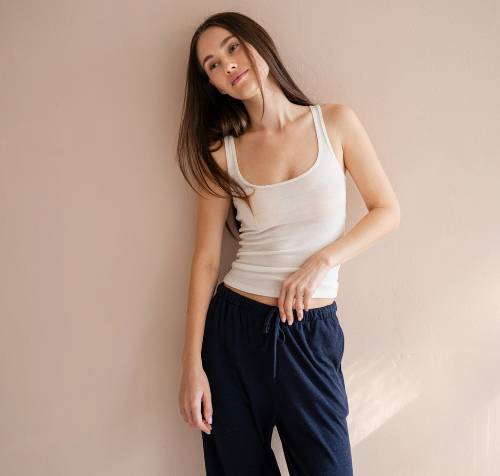 minimalisma - tonic, silk/wool tank top, white