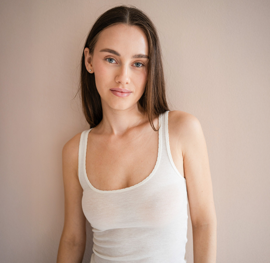 minimalisma - tonic, silk/wool tank top, white