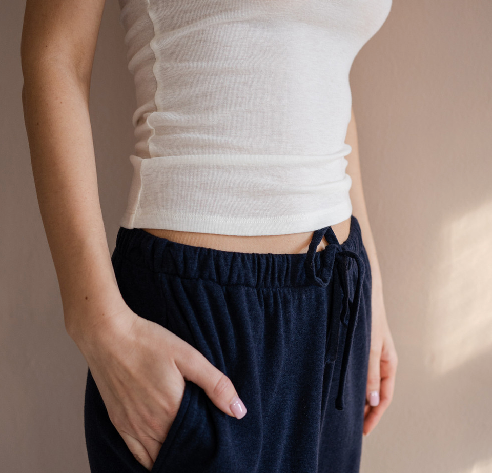 minimalisma - tonic, silk/wool tank top, white