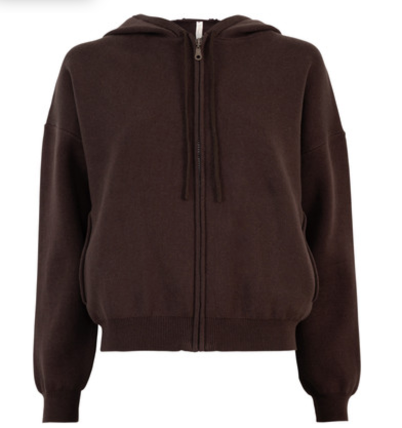 minimalisma - robin, organic cotton hoodie, dark chocolate