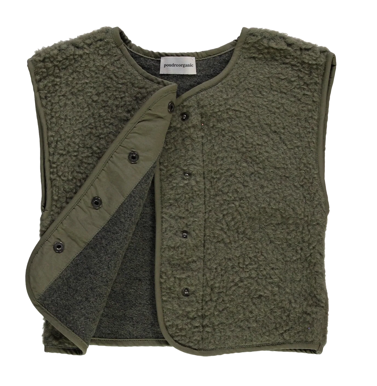poudreorganic - veste sheep laine, taupe vert