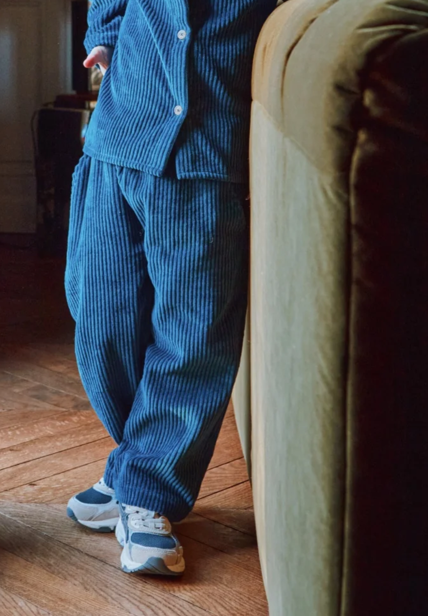 poudreorganic - pantalon coing velours cotele, dress blues