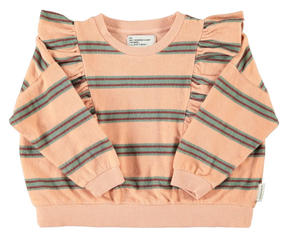piupiuchick - terry sweatshirt, light pink, stripes