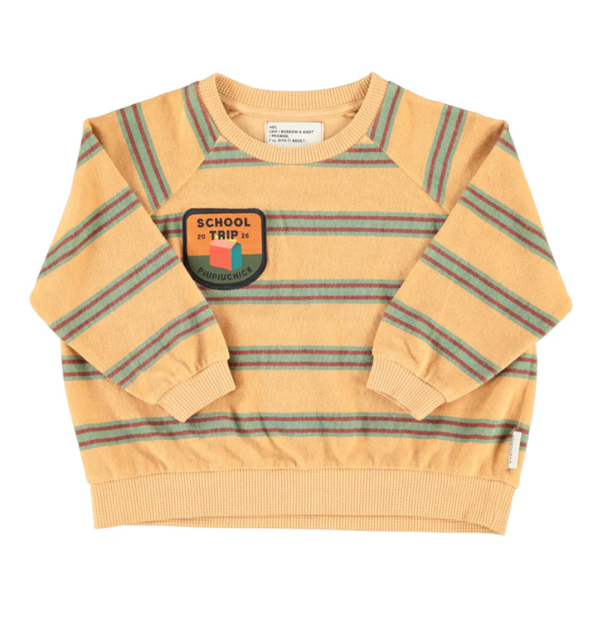 piupiuchick - terry sweatshirt, sand, stripes