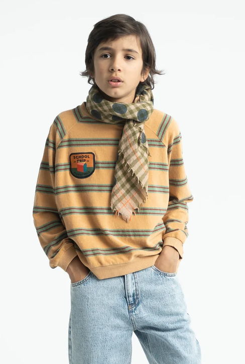 piupiuchick - terry sweatshirt, sand, stripes