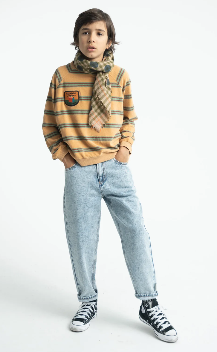 piupiuchick - terry sweatshirt, sand, stripes