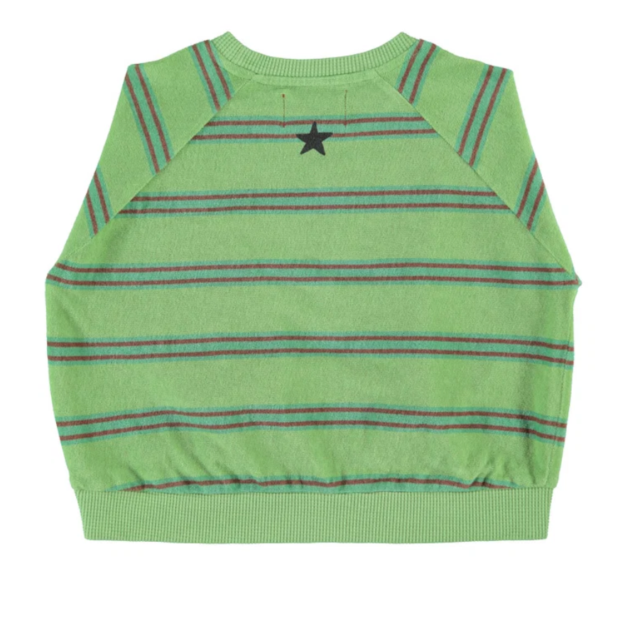 piupiuchick - terry sweatshirt, green, stripes