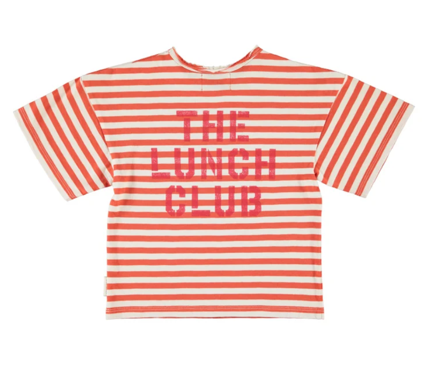 piupiuchick - oversize shirt, red & ecru, apple