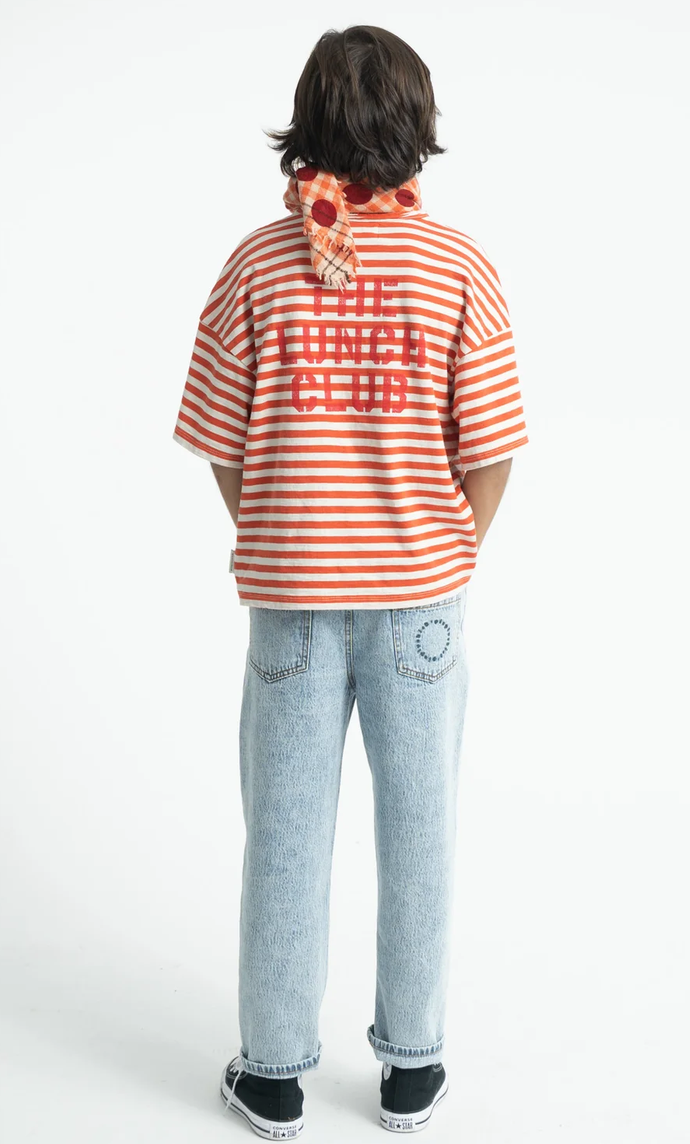 piupiuchick - oversize shirt, red & ecru, apple