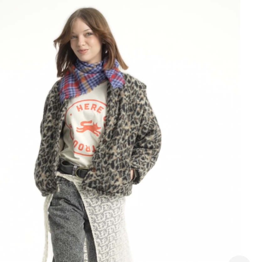 sisters department - jacket, ecru, animal