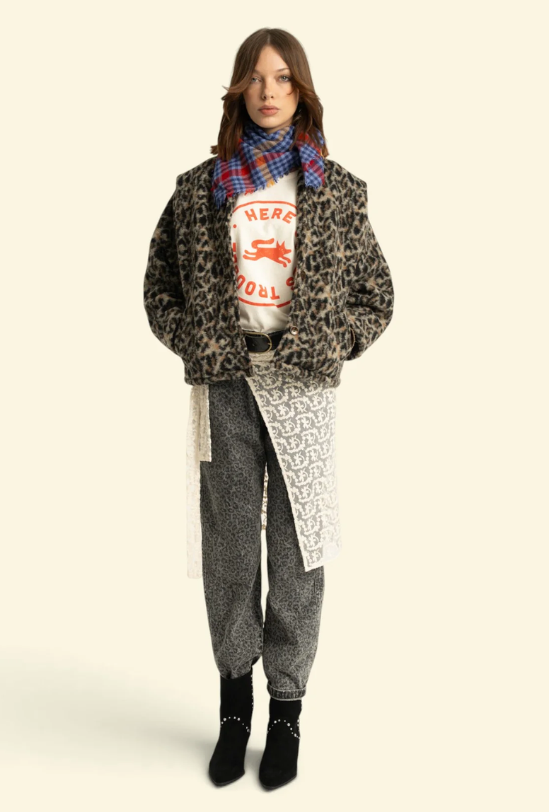 sisters department - jacket, ecru, animal