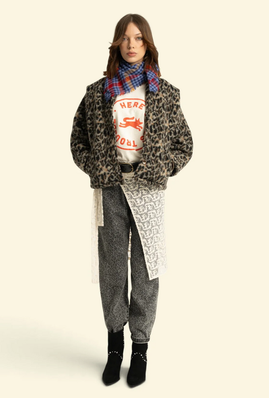 sisters department - jacket, ecru, animal
