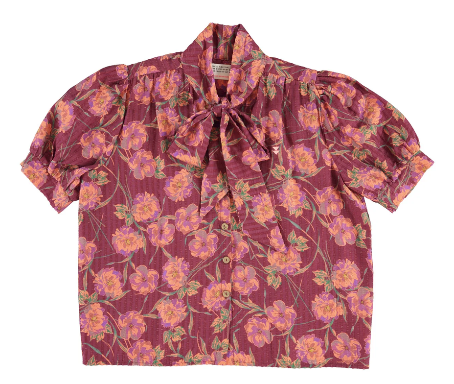 sisters department - blouse, bordeaux, flowers