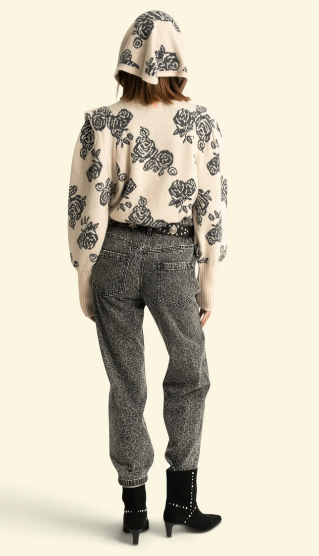 sisters department - trousers, black, animal