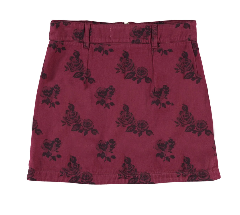 sisters department - short skirt, bordeaux, black roses