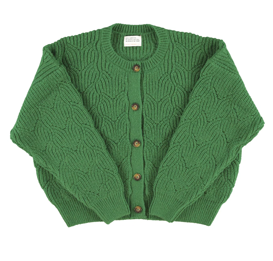sisters department - knitted soft cardigan, green