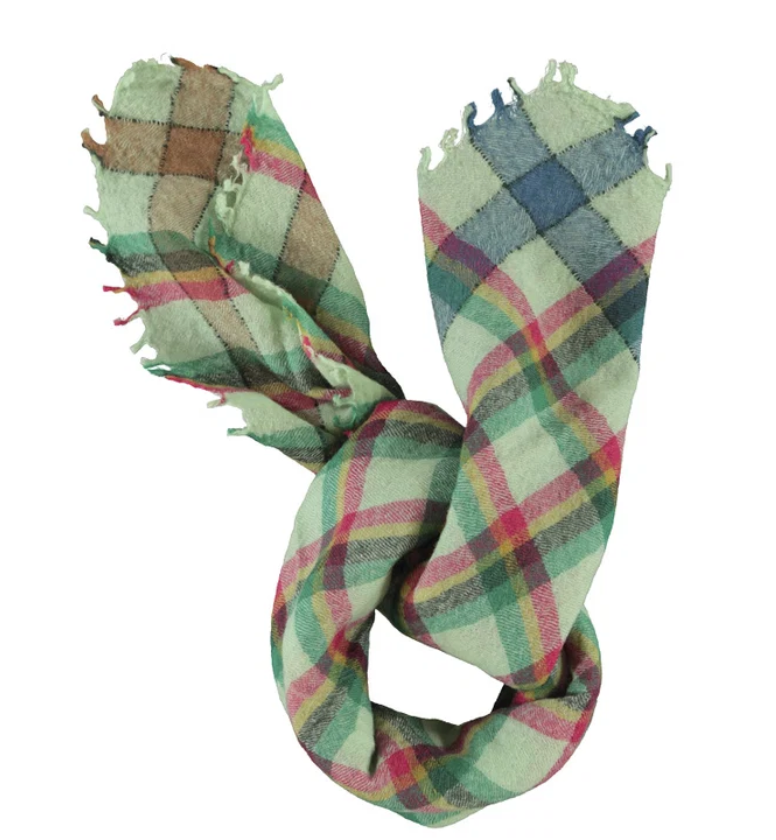 piupiuchick - scarf, light green checkered