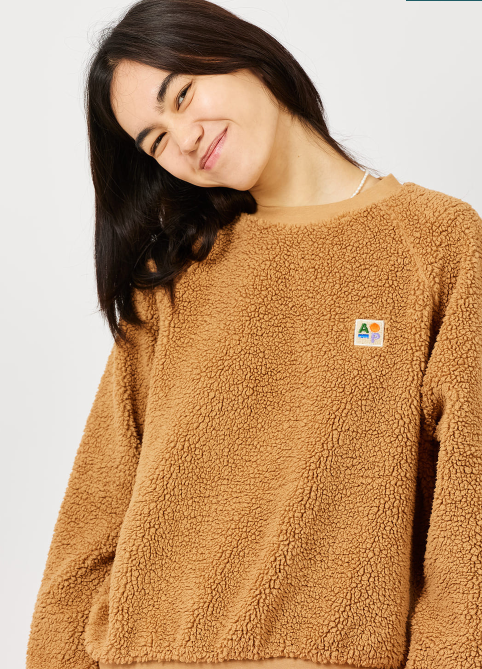AP woman - sweat sherpa unie, camel