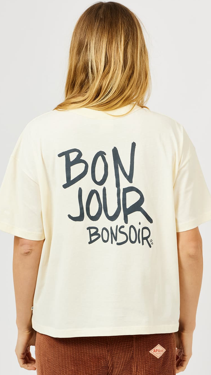 AP woman - shirt bonjour bonsoir, ecru