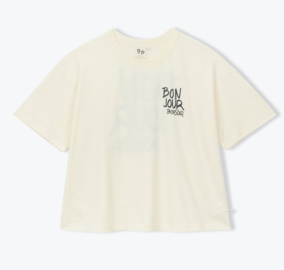 AP woman - shirt bonjour bonsoir, ecru