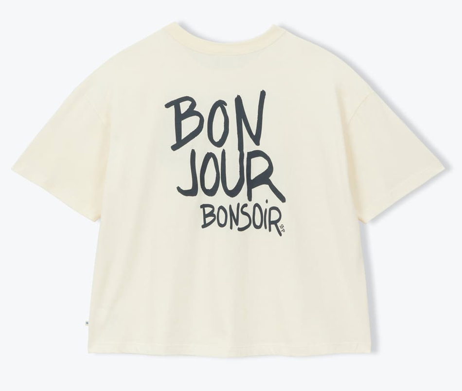 AP woman - shirt bonjour bonsoir, ecru