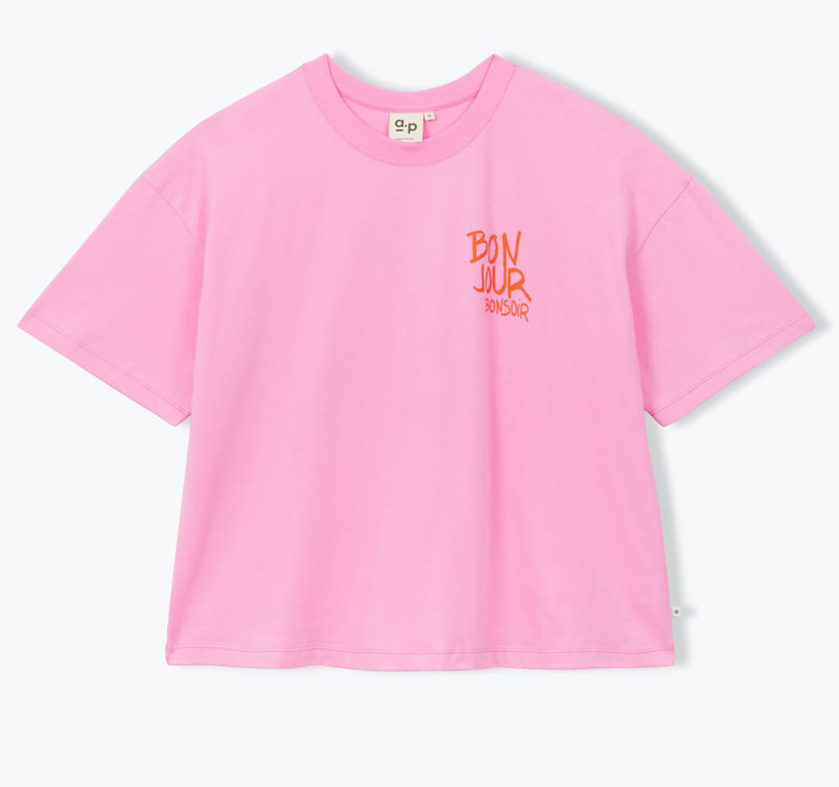 AP woman - shirt bonjour bonsoir, bubble gum