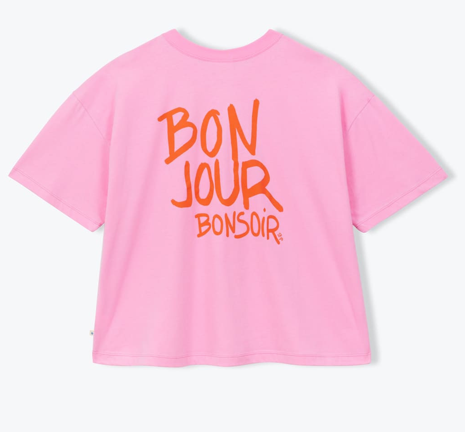 AP woman - shirt bonjour bonsoir, bubble gum