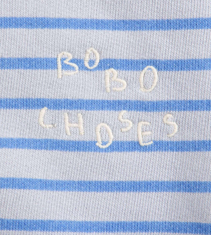 bobo choses kids - stripes sweatshirt, grey & blue