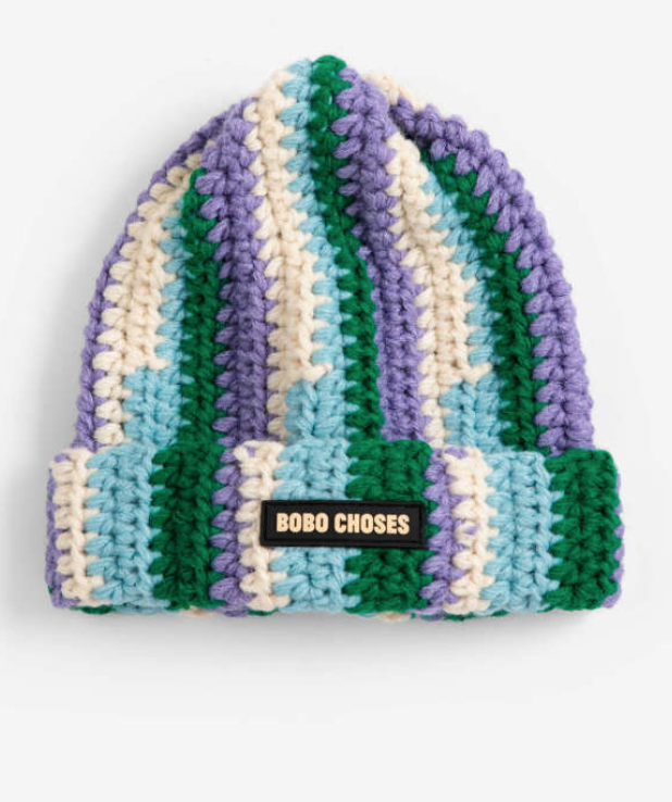 bobo choses kids - knitted beanie, aqua blue