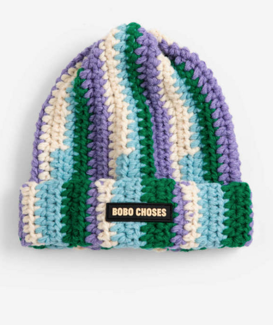 bobo choses kids - knitted beanie, aqua blue