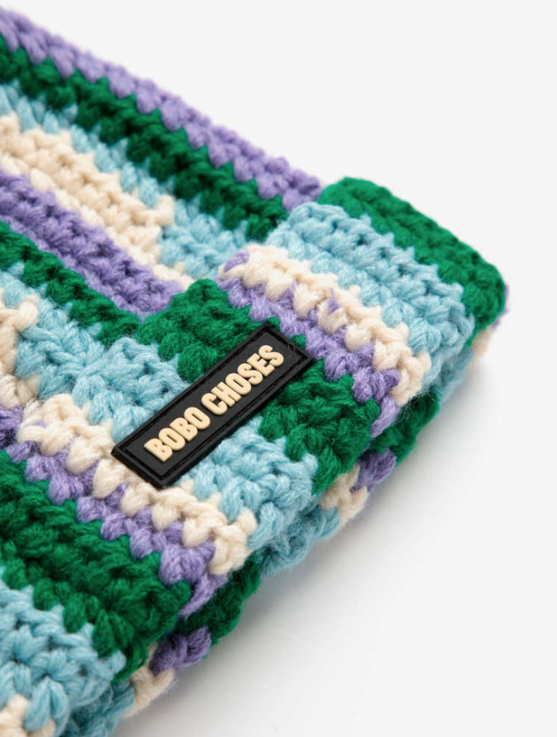 bobo choses kids - knitted beanie, aqua blue