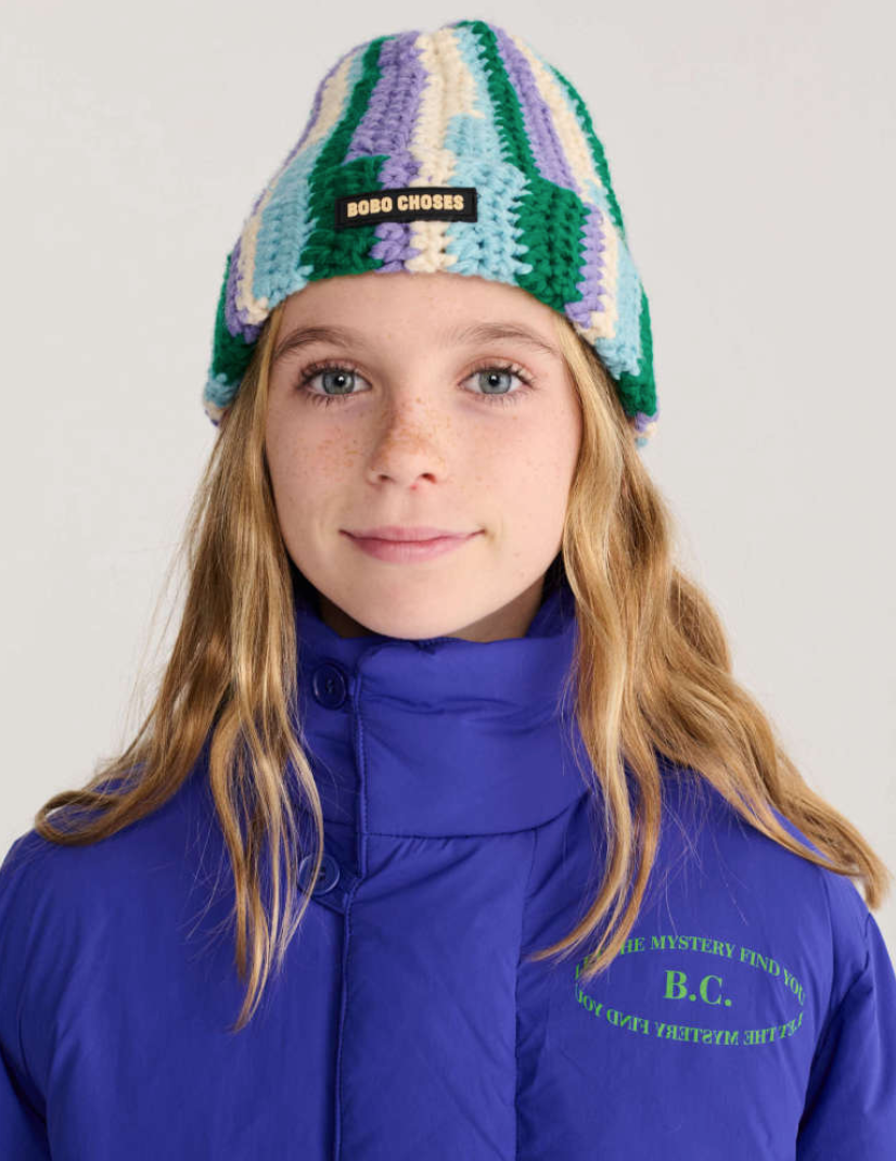 bobo choses kids - knitted beanie, aqua blue