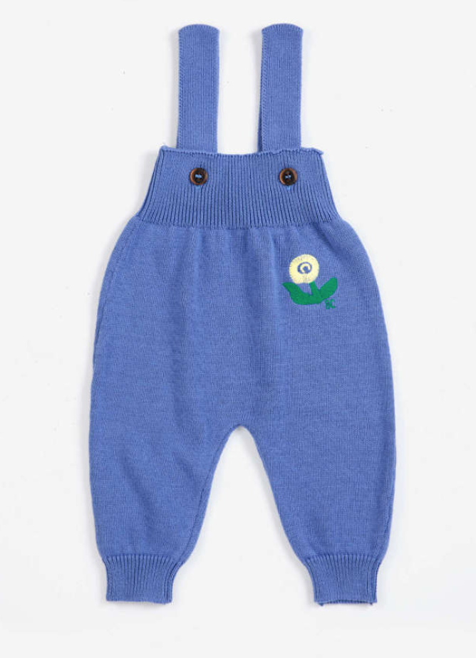 bobo choses kids - stamp bloom knitted overall
