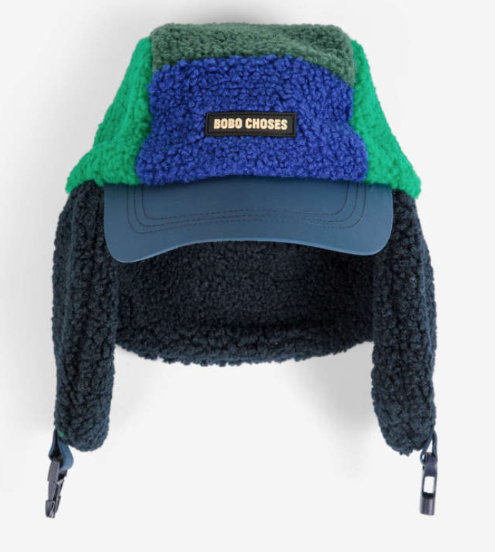 bobo choses kids - color block sheepskin chapka