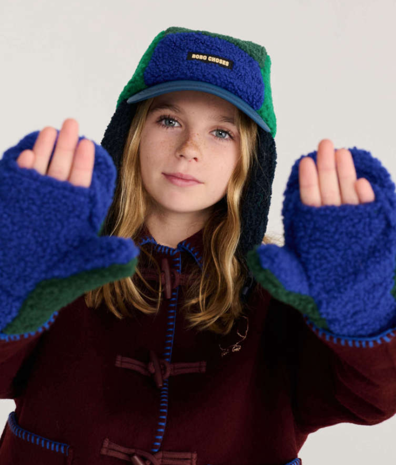 bobo choses kids - color block sheepskin chapka