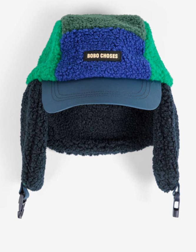 bobo choses kids - color block sheepskin chapka