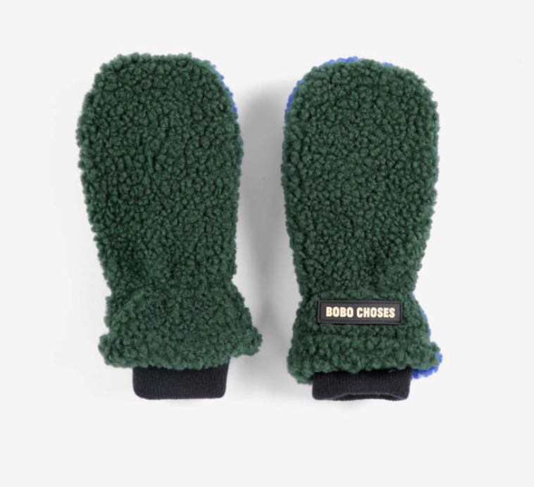 bobo choses kids - color block sheepskin mittens