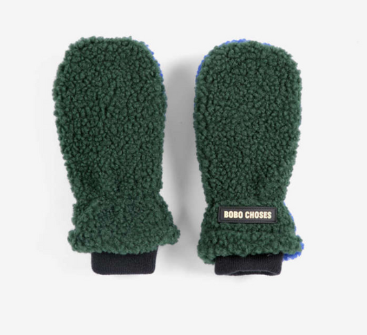bobo choses kids - color block sheepskin mittens