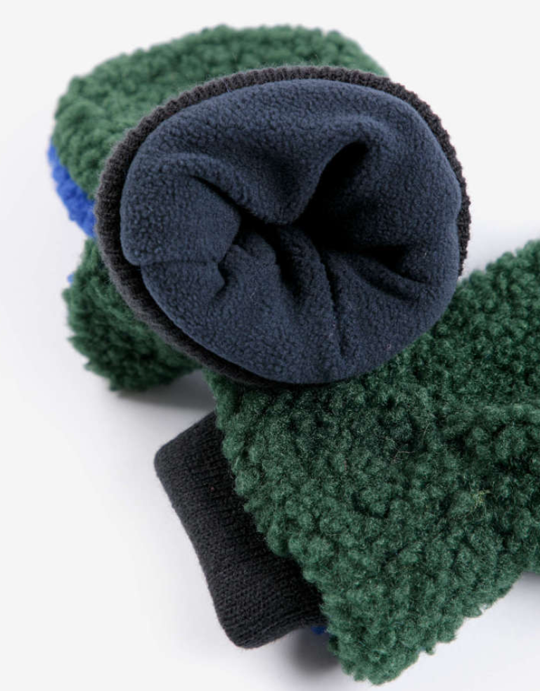 bobo choses kids - color block sheepskin mittens