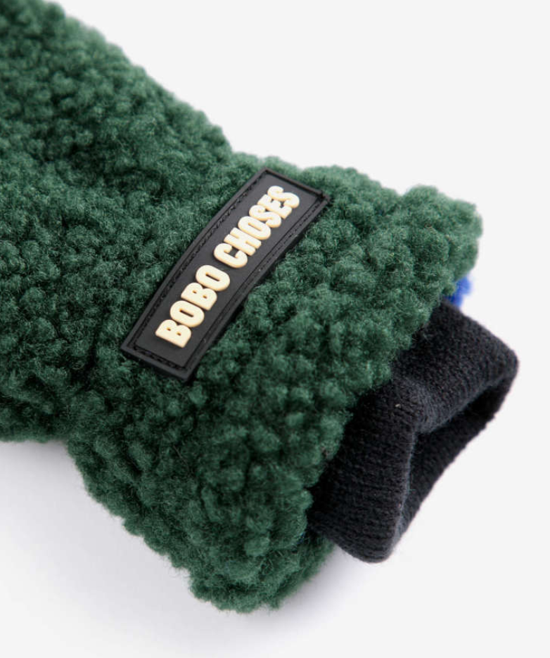 bobo choses kids - color block sheepskin mittens