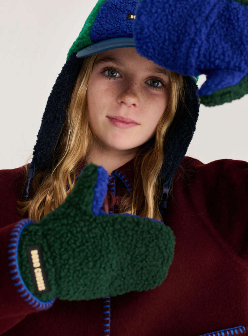bobo choses kids - color block sheepskin mittens